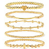 Brass and Stainless Beaded Stretch Bracelet Sets VB9693-1-1