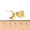 Brass Cubic Zirconia & Glass Stud Earrings EJEW-M048-02G-3