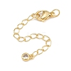 Brass Micro Pave Cubic Zirconia Ends with Chain KK-H480-59G-1