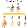 16pcs 8 Styles Electroplated Natural Mixed Shell Big Pendants SSHEL-CJ0001-21-2