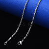 304 Stainless Steel Cable Chain Necklace NJEW-S420-007B-P-4