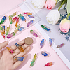 30Pcs Natural Dyed Quartz Bead Pointed Pendants FIND-BM0001-42-3