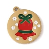 Christmas Theme Ion Plating(IP) 304 Stainless Steel Enamel Charms STAS-Z083-08G-02-1