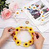 2Pcs 2 Colors Cloth Small Sunflowe Wreath Headband OHAR-CP0001-19-3