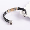 Trendy Unisex Black Color PU Leather Cord Bracelets BJEW-E260-04M-2