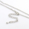 Trendy Women's Long Rolo Chain Brass Heart Cage Locket Pendant Necklaces NJEW-L067-05-3