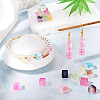 100Pcs 10 Colors Frosted Glass Beads with Golden Glitter Powder DGLA-TA0001-33-7