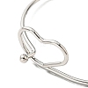 Non-Tarnish 201 Stainless Steel Wire Wrap Heart Bangle BJEW-E079-03P-3