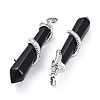 Natural Obsidian Big Pointed Pendants G-F696-B01-3