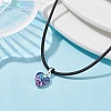 Glass Heart Pendant Necklaces NJEW-JN04476-4