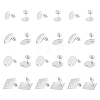 Unicraftale 24Pcs 4 Style Round Oval Rhombus 304 Stainless Steel Stud Earring Findings STAS-UN0056-21-1