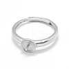 Anti-Tarnish Adjustable Rhodium Plated 925 Sterling Silver Finger Ring Components STER-L055-019P-4