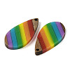 Pride Rainbow Theme Resin & Walnut Wood Pendants WOOD-K012-09A-2