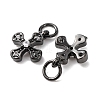 Brass Micro Pave Cubic Zirconia Tiny Cross Charms ZIRC-G128-04B-1-2
