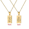 12 Constellation Stainless Steel Tarot Card Engraved Pendant Cable Chain Necklaces PW-WG94DCE-09-1