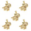 5Pcs Rack Plating Brass Micro Pave Cubic Zirconia Pendants ZIRC-SZ0003-74-1