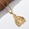 304 Stainless Steel Religion Pendant Necklaces NJEW-Z058-05G-2