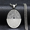 Stainless Steel Oval Cross Pendant Necklace for Women and Men PT0502-2-1