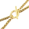 Ion Plating(IP) 304 Stainless Steel Purple Enamel Letter & Eye Pendant Wheat Chain Necklaces STAS-Z102-01G-Y-3