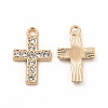 Rack Plating Eco-friendly Alloy Rhinestone Pendants FIND-A025-19G-01-1