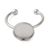 Non-Tarnish 304 Stainless Steel Open Cuff Ring Components X-STAS-I306-05C-P-3