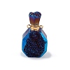 Electroplated Natural Druzy Agate Openable Perfume Bottle Pendants G-L524-10G-02-2