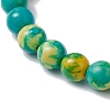 Synthetic Ocean White Jade Beads Stretch Bracelets for Women Men BJEW-JB11300-03-4