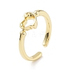 Brass Open Cuff Rings for Women RJEW-A028-02G-1