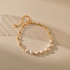 Elegant Natural Freshwater Pearl & Brass Beaded Bracelets for Women RP0175-1
