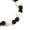 Natural Lava Rock & Synthetic Turquoise Beads Stretch Bracelets for Women BJEW-JB12131-02-4