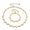 Heart Links Bracelet & Necklace Jeweley Sets BJEW-S121-05-1