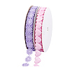 2 Rolls 2 Styles Heart & Flower Polyester Lace Ribbon OCOR-PH0004-66B-7