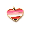 Pride 304 Stainless Steel Enamel Pendants STAS-B079-01G-16-1