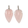 Natural Rose Quartz Pendants G-H359-04P-04-1