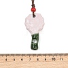 Adjustable Sunflower Porcelain Whistle Pendant Waxed Cord Necklaces for Women FB-CBA68CE-01A-5
