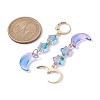 4 Pairs 4 Color Moon & Star Glass Dangle Leverback Earrings EJEW-JE05605-5