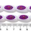 Printing Glass Oval Beads for Necklaces Bracelets Making GLAA-B020-01A-10-5