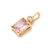Brass with Cubic Zirconia Pendants KK-F916-10G-01-2