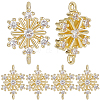 10Pcs Brass Micro Pave Clear Cubic Zirconia Connector Charms ZIRC-BBC0002-86C-1
