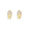 Cute Stainless Steel Animal Fish Bone Stud Earrings for Daily Wear UW5406-1-1