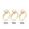 Crown Shape Brass Micro Pave Clear Cubic Zirconia Cup Peg Ring Settings KK-T076-18G-4