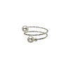 Alloy with Plastic Pearl Round Bead Adjustable Cuff Open Rings for Women FS-WGFAAAF-01-5