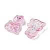Transparent Resin Bowknot Kitten Decoden Cabochons RESI-M045-07A-2