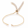 Adjustable Brass Micro Pave Cubic Zirconia Chain Bracelet Making KK-O106-50G-1