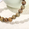 Natural Sandalwood Rond Bead Stretch Braclets for Men Women PW-WG55664-02-4