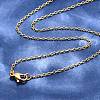 Ion Plating(IP) 304 Stainless Steel Cable Necklaces MAK-N016-12G-1