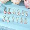 6 Pairs Glass & Alloy Enamel & Acrylic Hoop Earrings EJEW-JE06180-2