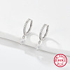 Anti-Tarnish Rhodium Plated 925 Sterling Silver Hoop Earring for Dangle Earrings NC3704-17-1