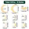 33Pcs 9 Styles Brass Chandelier Component Links FIND-HS0001-81-2