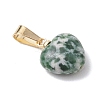 Natural Indian Agate & Tiger Eye & Green Spot Jasper & Crazy Agate Heart Charms PALLOY-JF05058-4